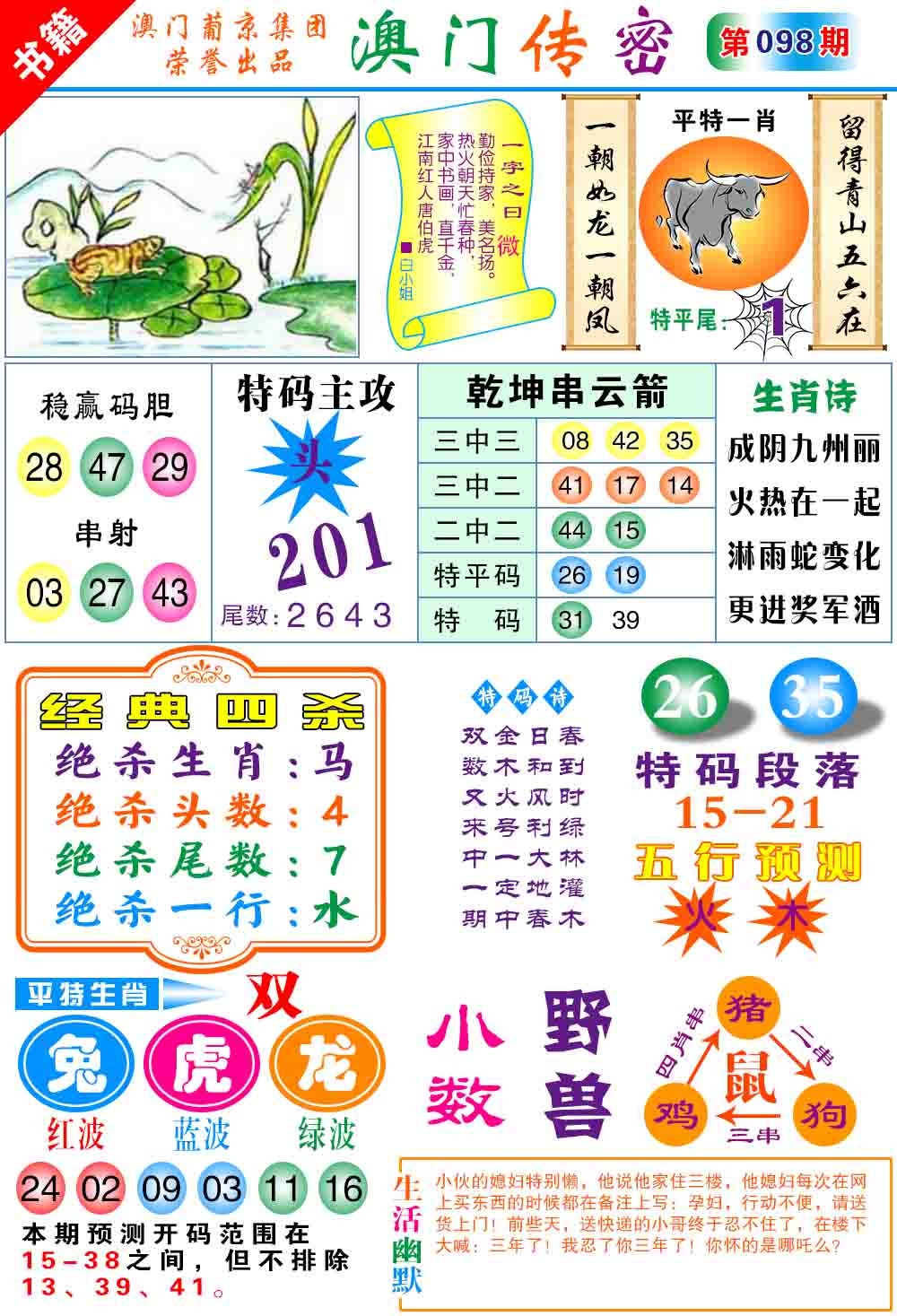 098期澳门传密心水[图]